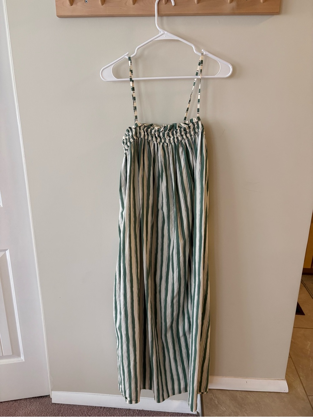Madewell Striped Green & Cream maxi dress